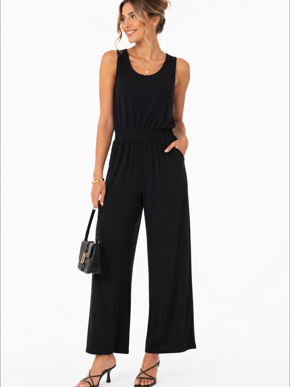 Tag Black Sleeveless Jumpsuit Size M